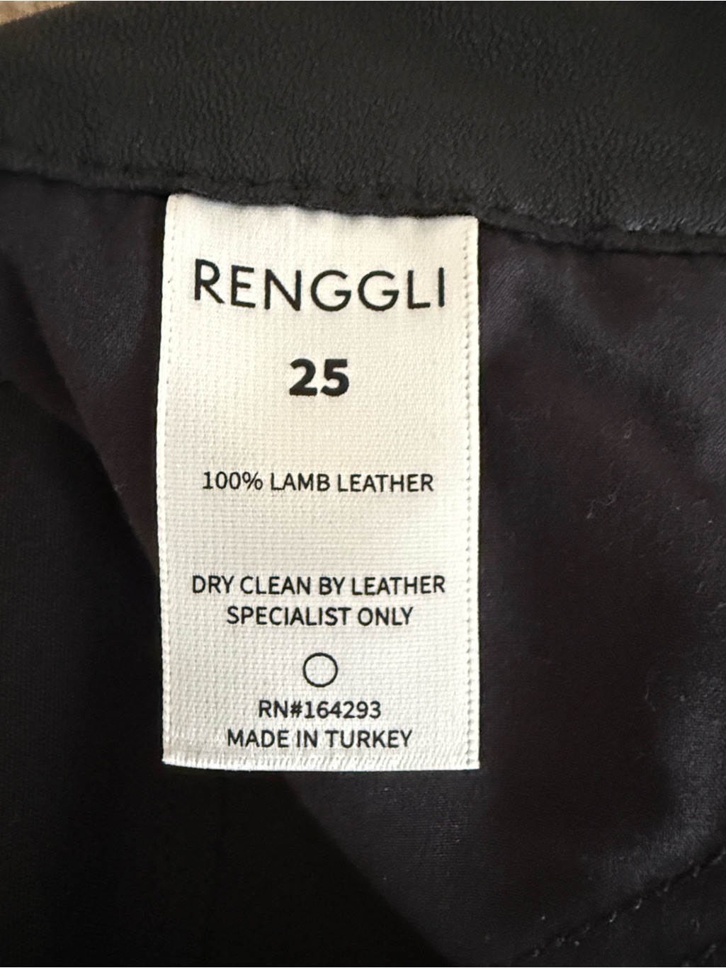 Renggli Lamb Leather Pants Skinny Leg Womens Size 25 — image 4 of 6